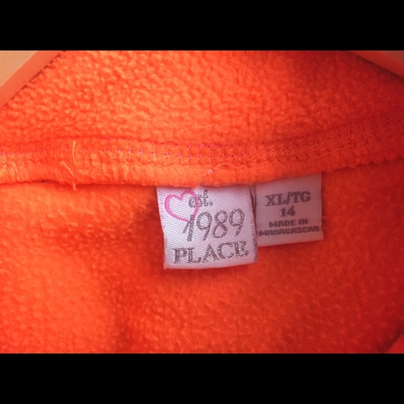 Children’s Place Neon Orange Fleece - Picture 4 of 5
